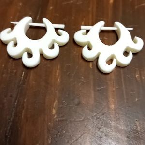 Handcarved BONE Earrings NEW